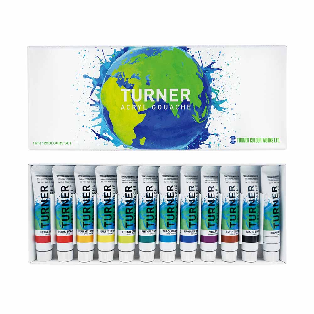 Turner Acrylic Paint Set Japanesque Artist Acryl Gouache - Based on  Traditional Japanese Colors From Nature, Coarse, Rough, Gritty Texture -  [Set of 12