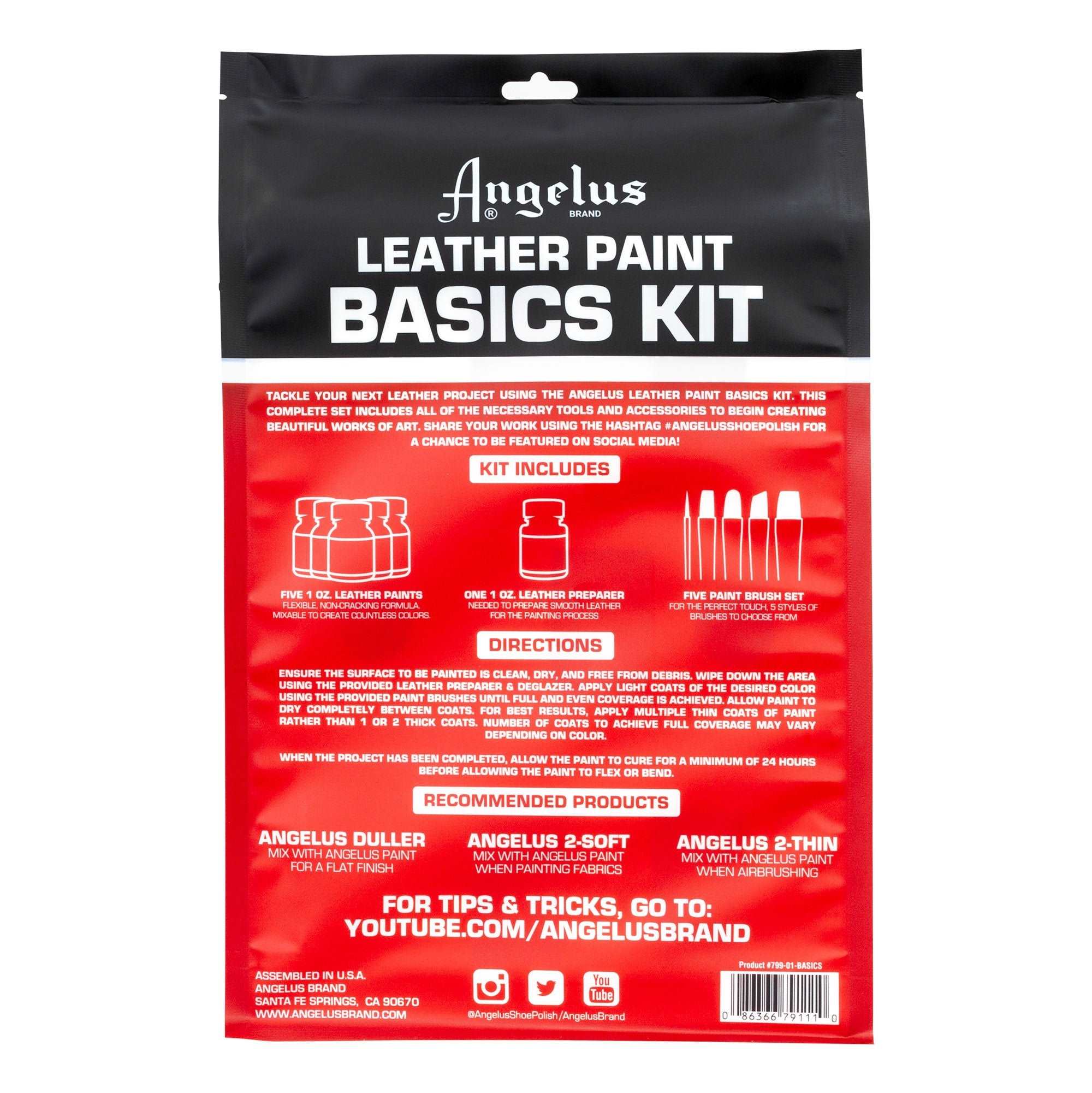Angelus Acrylic Leather Paint Basics Kit 